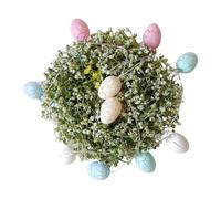 Easter Egg Wreath - Artificial Door Wreath with Lighted Eggs | Artificial Front Door Wreath | Front Door Wreath | Spring Festival Flower Garlands - for Fireplaces, Shelves and