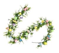 Easter Egg Wreath | PP, 5.9ft Length | Artificial Egg Garland For Mantel, Fireplace | Spring Holiday Home Decor, By Wall Hanging