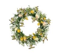 Easter Egg Wreath Spring Bird Decoration Front Door Outdoor Wall Hanging Resurrected Wreaths for Decorating Christmas (Green, 40cm)