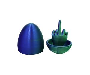 Easter Eggs 3D Printing Mystery Rabbit Egg, 3D Printed Fidget Toy, Middle Finger in a Box, Easter Surprise Eggs with Bunny Inside/Middle Finger, Surprise Unique Kid & Adults Gifts for Gifting (B-1)
