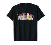 Easter Eggs Bunny Siberian Cat Inside Coffee Cups Lover Kids T-Shirt