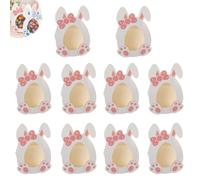Easter Eggs Candy Boxes,10PCS Carton Bunny Shape Storage Containers with Pa Cookie Goodies Boxes,Easter Window,Rabbit