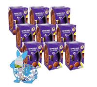 Easter Eggs Chocolate Bulk for Egg Hunt - Pack of 9 Dairy Giant Buttons Milk Chocolate Egg 96g with Topline Wooden Decoration. Chocolate Gift for Easter Gifts, Sweets Hamper