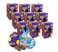 Easter Eggs Chocolate Bulk for Egg Hunt - Pack of 9 x 96g Dairy Milk Caramel Nibbles Chocolate Egg & Topline Wooden Decoration. Chocolate Gift for Easter Gifts, Sweets Hamper