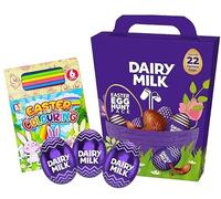 Easter Eggs Chocolate Hamper for Easter Gifts - Dairy Milk Mini Eggs Hunt Pack with Colouring Book, Easter Card. Great Chocolate Gift for Kids Easter Egg Hunt, Eastr Basket