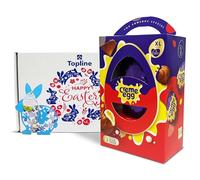Easter Eggs Chocolate Hamper for Easter Gifts - Large Dairy Milk Creme Egg Chocolate Egg 235g with Mini Eggs & Topline Hanging Decoration. Chocolates Gift Box for Kids Easter Egg Hunt, Easter Basket