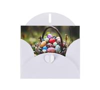 Easter Eggs Colorful Basket Print Blank Cards and Envelopes 5" x 6" for Wedding Birthday Invitations and All Occasions