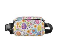 Easter Eggs Colorful Stylish Waist Pack Crossbody Bag for Men Women Large Capacity Crossbody Sling Bag with Adjustable Strap for Travel Shopping Running