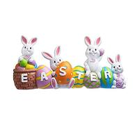 Easter Eggs Easter Bunnies Table Decorations,for Home Party Tabletops Decoration,Spring Easter Decoration for Office Dining Room Mantle Farmhouse Home Party Supplies (White)