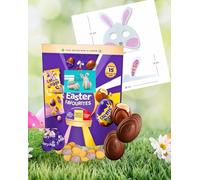 Easter Eggs - Easter Egg Hunt - Approx 15 Chocolate Goodies includes 3 x Mini Eggs bags, 3 x Cabdry Creme Eggs, 8 x Dairy Milk Chocolate eggs with 4 x Bunny Mask Craft - Easter Gifts For Kids