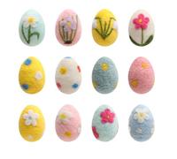Easter Eggs Felt Bulk Easter Egg Felt - 12 Pieces Eggs Spring Crafts | Colorful Decoration, Exquisite Crafts Garland for Tree