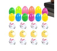 Easter Eggs Filled | Mini Easter Bunny Chick Vehicle - Pull Back Car | for Kids Egg Hunt Goodie Bag Treasure Box Classroom Prize Party
