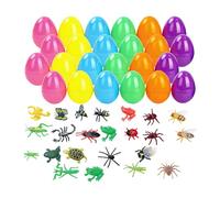 Easter Eggs Filled with Toys | 24-Piece Funny Party Favors | Frog Spider Inside Easter Egg Filler Toys - for Children Girls Education Play Indoor Outdoor Home School Party
