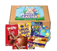 Easter Eggs Hamper for Easter Gifts (Pack of 4) - Mini Eggs & Creme Eggs Chocolate Bundle - Easter Egg Hunt Sweets, Kids Party Favours, Easter Gift Box