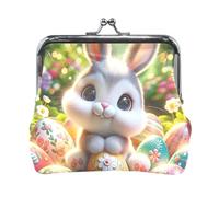 Easter Eggs Kiss Lock Coin Change Wallet Purses, Money Pouch for Women, 4.5"L X 4.1" H, Colored Easter eggs, One Size, Colored Easter Eggs