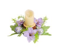 Easter Eggs Light Rings Wreaths,Wreath Light Ring - Farmhouse Artificial Flowers Candle Wreaths Holiday Light Rings - Blossom Garland Spring Wreath, Sturdy Table at the Centerpiece for Easter Spring