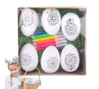 Easter Eggs Painting - Easter Eggs Doodle Kit, Hand Painted Spawning Set, Easter Eggs Painting Set, Easterr Arts and Crafts With 6 Easterr Paint Markers Dye Color Sets for Activity