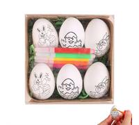 Easter Eggs Painting Kit - Easter Eggs with Markers,Arts and Crafts Egg Dye Coloring Kit,EasterEggs Filled Your Own E-ggs for Craft Supplies EasterGifts Party Basket Stuffers Fillers