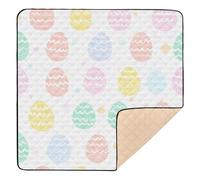 Easter Eggs Pastel Color Silhouette Large Sturdy Baby Gym & Activity Mat for Floor Cozy Breathable Kicking Mat for Baby Kids Toddlers Infants, 50'' x 50''