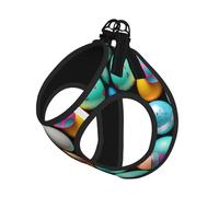 Easter Eggs Print Pet Leash Vest Soft Adjustable Step in Puppy Vest Outdoor Walking with Leash