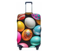 Easter Eggs Print Suitcase Decoraitve Covers Washable Suitcase Cover Travel Luggage Accessories, Black, X-Large