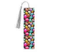 Easter Eggs Print Wooden Bookmarks with Tassels, Wood Book Markers for Book Lovers, Teachers & Present