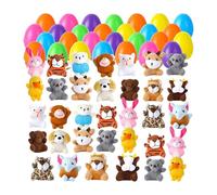 Easter Eggs Set - 28pcs Stuffed Animal Keychains, Soft Bright Toys with Pre-Filled Surprises, Classroom Prize Supplies for , Kids’ Party Favors, Holiday Basket Decorations, and Gift Giving