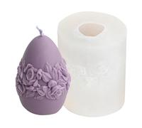 Easter Eggs Silicone Candle Mold 3D Embossed Flower Egg Moulds Decor Soap Molds Clay Resin Moulds