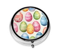 Easter Eggs Small Pill Box 3 Compartment Portable Pill Box for Purse Pocket Colorful Mini Medicine Organiser for Daily Vitamin Fish Oil Storage
