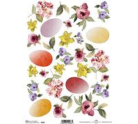 Easter Eggs Spring Flowers Rice Paper R0069-1 x A4 Sheet of decoupage Rice Paper