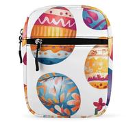 Easter Eggs with Florals Mini Crossbody Bag Unisex Anti-Theft Side Shoulder Bags Travel Small Messenger Bag