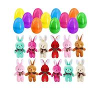 Easter Eggs With Toys Inside | Plush Bunny Stuffed Doll Charm,Filled Easter Egg Decorating Kit | for Family Gatherings Holiday Events Hunt Party Favors Basket Stuffers Classroom Prizes