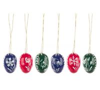 Easter Eggs with White Flowers (6) H=3 , 5cm New Bed Hangings Tree Trunk Easter