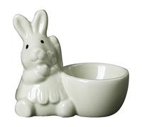 Easter European Rabbit Ceramic Egg Cup Breakfast Egg Tray Cute and Simple Decorative Item Desktop Living Room Home Decoration Glass Snowflake Ornament (C, One Size)
