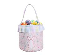 Easter: Fabric, Bunny Basket, Tail Handbag and Pink Flowers | Rabbit Egg Hunt Bags, Bunny Bucket, For Kids, Girls, Chocolate Candy, Toys, Aperit