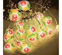 Easter Fairy Lights 2M 20 LED Easter Lights Battery Operated Egg Chicks Bunny Easter String Lights Easter Egg Lights Kids Fairy Lights Easter Decorations Lights for Indoor Outdoor Easter Decor (Egg)