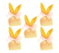 Easter Favor Bags, Easter Gift Bags - Candy Bags Ear Pouch, 5 x Reusable Easter Decorations, Party Favors Gift Bags for Cookie Snack Toys