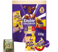 Easter Favourites Pouch 335g - Creme Egg, Mini Eggs & Dairy Milk Eggs | Milk Chocolate Egg Collection | Soft Fondant & Crisp Sugar Shell | Includes One Free Easter Card