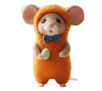 Easter Felt Bunny Ornaments - Handmade Wool Felt Bunny Ornaments,Cute Felted Rabbit Animal Figurine for Christmas Tree,Soft Felted Mouse for Easter Basket Stuffers,Tiered Tray Decor & Spring Gift (C)