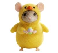 Easter Felt Bunny Ornaments - Handmade Wool Felt Bunny Ornaments,Cute Felted Rabbit Animal Figurine for Christmas Tree,Soft Felted Mouse for Easter Basket Stuffers,Tiered Tray Decor & Spring Gift (E)