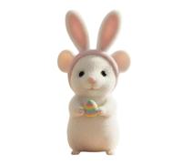 Easter Felt Bunny Ornaments - Handmade Wool Felt Bunny Ornaments,Cute Felted Rabbit Animal Figurine for Christmas Tree,Soft Felted Mouse for Easter Basket Stuffers,Tiered Tray Decor & Spring Gift (B)
