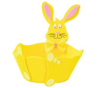 Easter Felt Egg Basket with Bunny Design for Holiday Decorations, Candy Storage and Easter Egg Hunt Activities, Yellow Green Orange C(YELLOW)