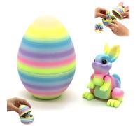 Easter Fidget Toys,Easter 3D Printing Mystery Bunny Egg Fidget Toy, Surprise Egg Party Favors with Bunny Inside, Holiday Decor Present, Easter Hunts, Home Decor Keepsake (D)