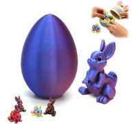 Easter Fidget Toys,Easter 3D Printing Mystery Bunny Egg Fidget Toy, Surprise Egg Party Favors with Bunny Inside, Holiday Decor Present, Easter Hunts, Home Decor Keepsake (E)