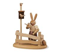 Easter Figure Bunny Lady Rabbit Women At Fence Natural Small High 14cm New Decor