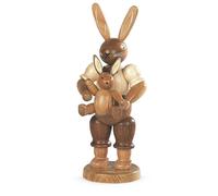 Easter Figure Rabbit Father With Child Natural Small H=11cm New Decoration