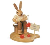 Easter Figure Rabbit Fisher At Pond Natural Small H=8cm New Easter Decoration