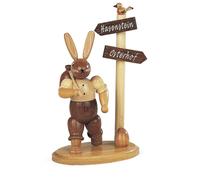 Easter Figure Rabbit Wanderer At Site Map Natural Small H=14 CM New Decoration