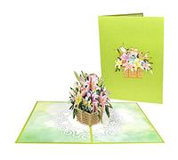 Easter Flower Basket Greeting Card Set Handwriting Blessing Card Supplies For Wedding Birthday Children Kid Boy Girls Easter Greeting