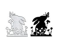 Easter Flowers Rabbit Metal Die Cuts Cutting Dies, Easter Flowers Rabbit Paper Cards Cutting Dies Cut Stencils for DIY Embossing Card Making Book Tags Decorative Paper Dies Scrapbooking
